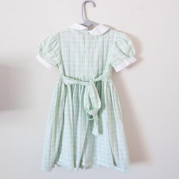 Friedknit Creations Mint Green Smocked Vintage Dress - Picture 3 of 4